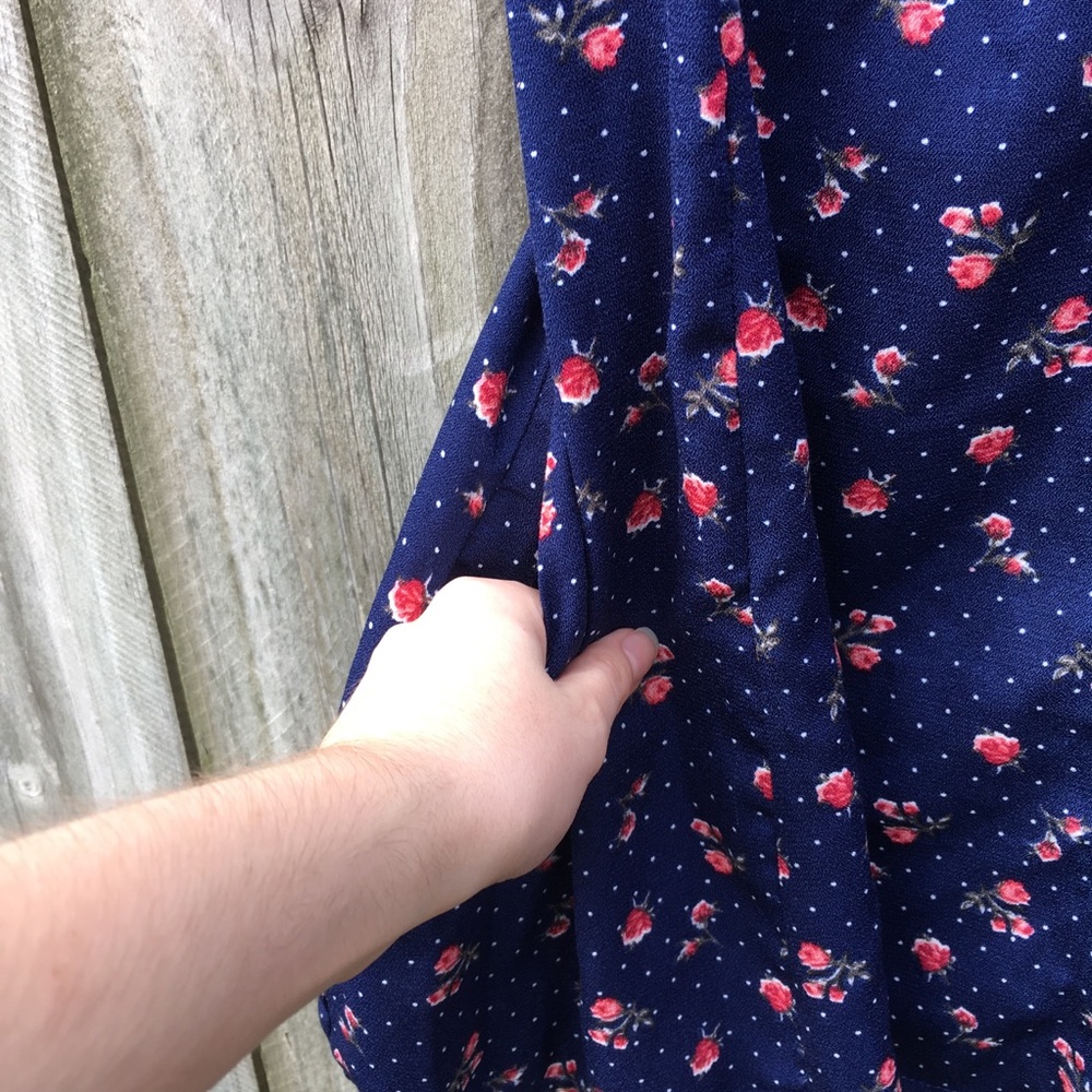 Floral Corset Back Dress w/ Pockets - Picture 7 of 8